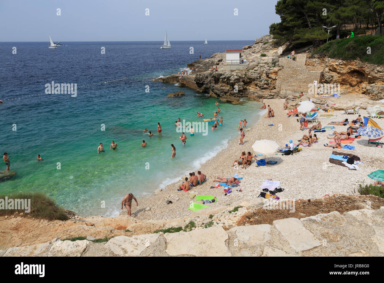 Hawaii spiaggia a Verudela, Pula, Croazia Foto Stock