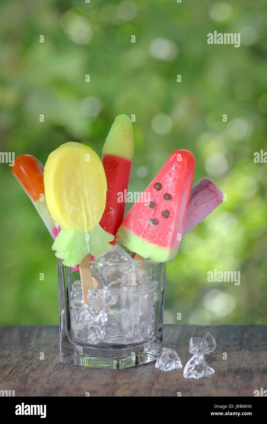 Diversi di gelato di frutta con favore e forme Foto Stock