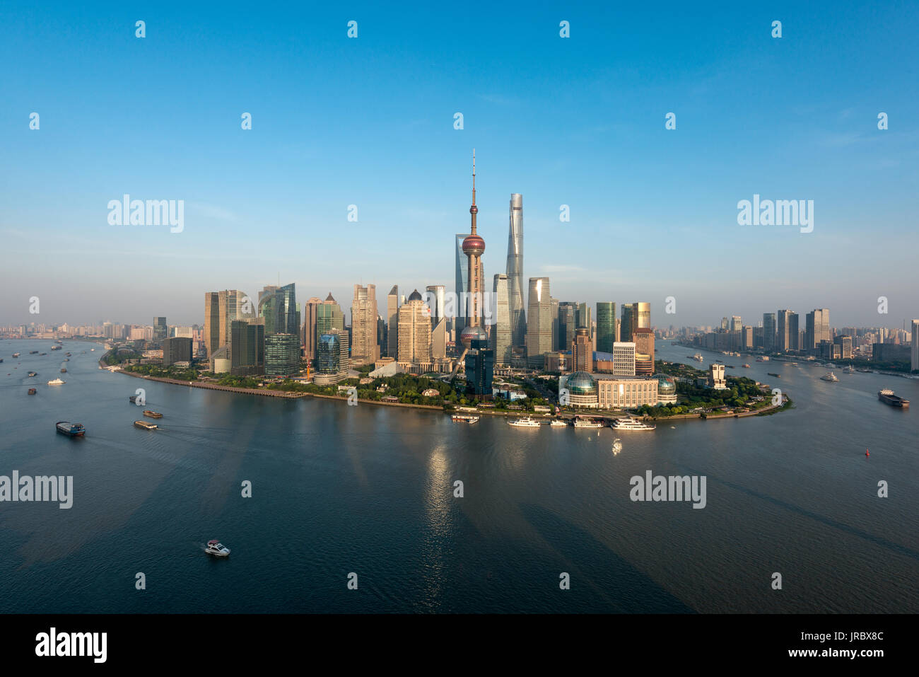 Lo skyline di Shanghai city scape, Shanghai luajiazui finanza e al quartiere degli affari della zona commerciale dello skyline di Shanghai, Cina Foto Stock
