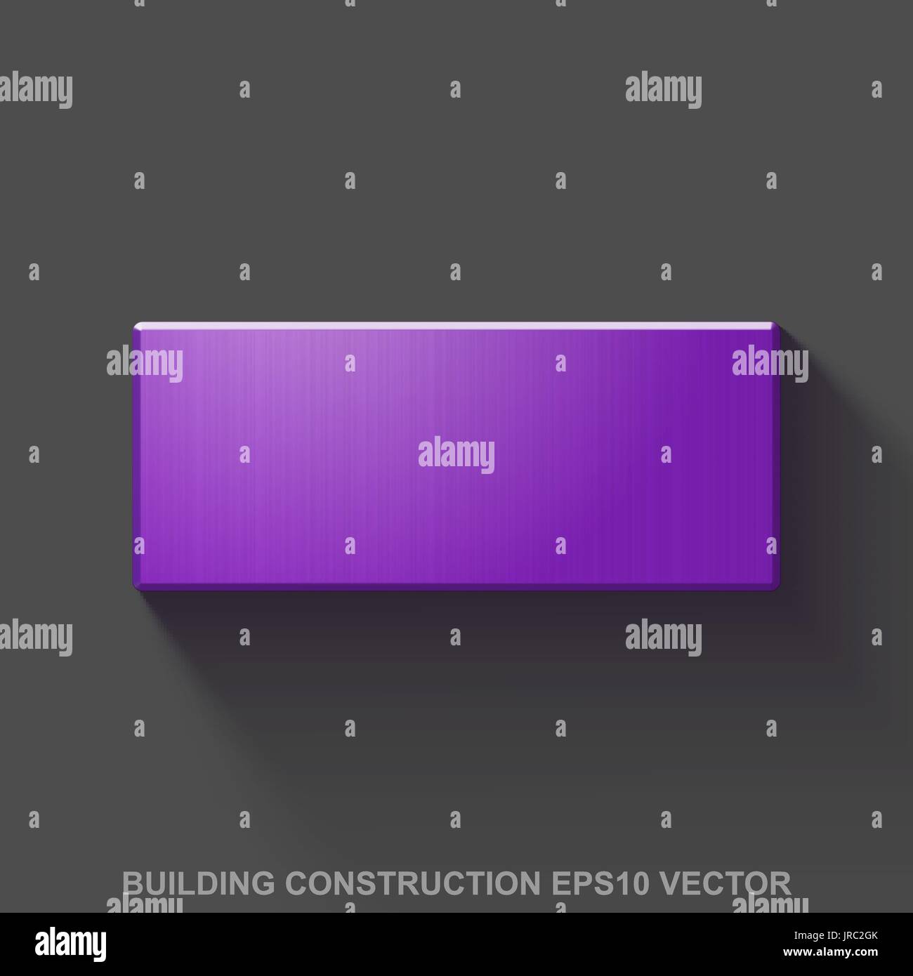 Metallica piana la costruzione di icone 3D. Viola di metallo lucido Mattoni su sfondo grigio. EPS 10, il vettore. Illustrazione Vettoriale