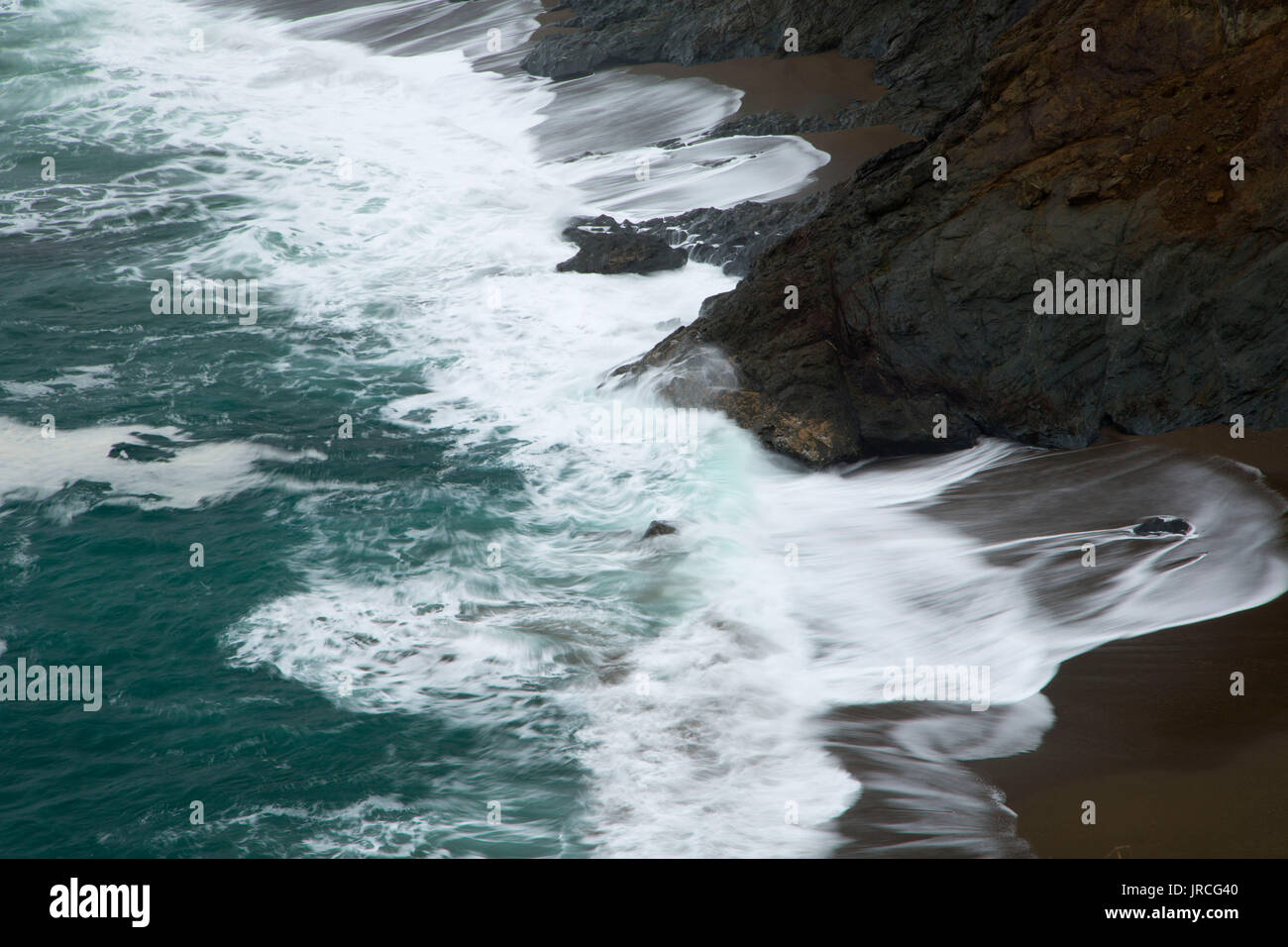 Beach surf, Port Orford capi del parco statale, Oregon Foto Stock