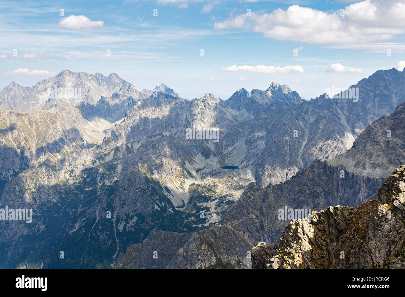 Alti Tatra, vista aerea da Rysy peak Foto Stock