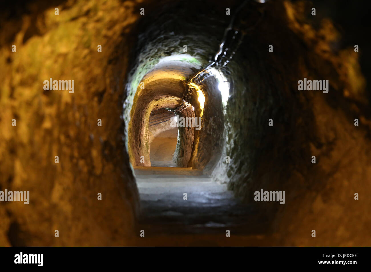 Ovaoren Città sotterranea in Cappadocia, Nevsehir, Turchia Foto Stock