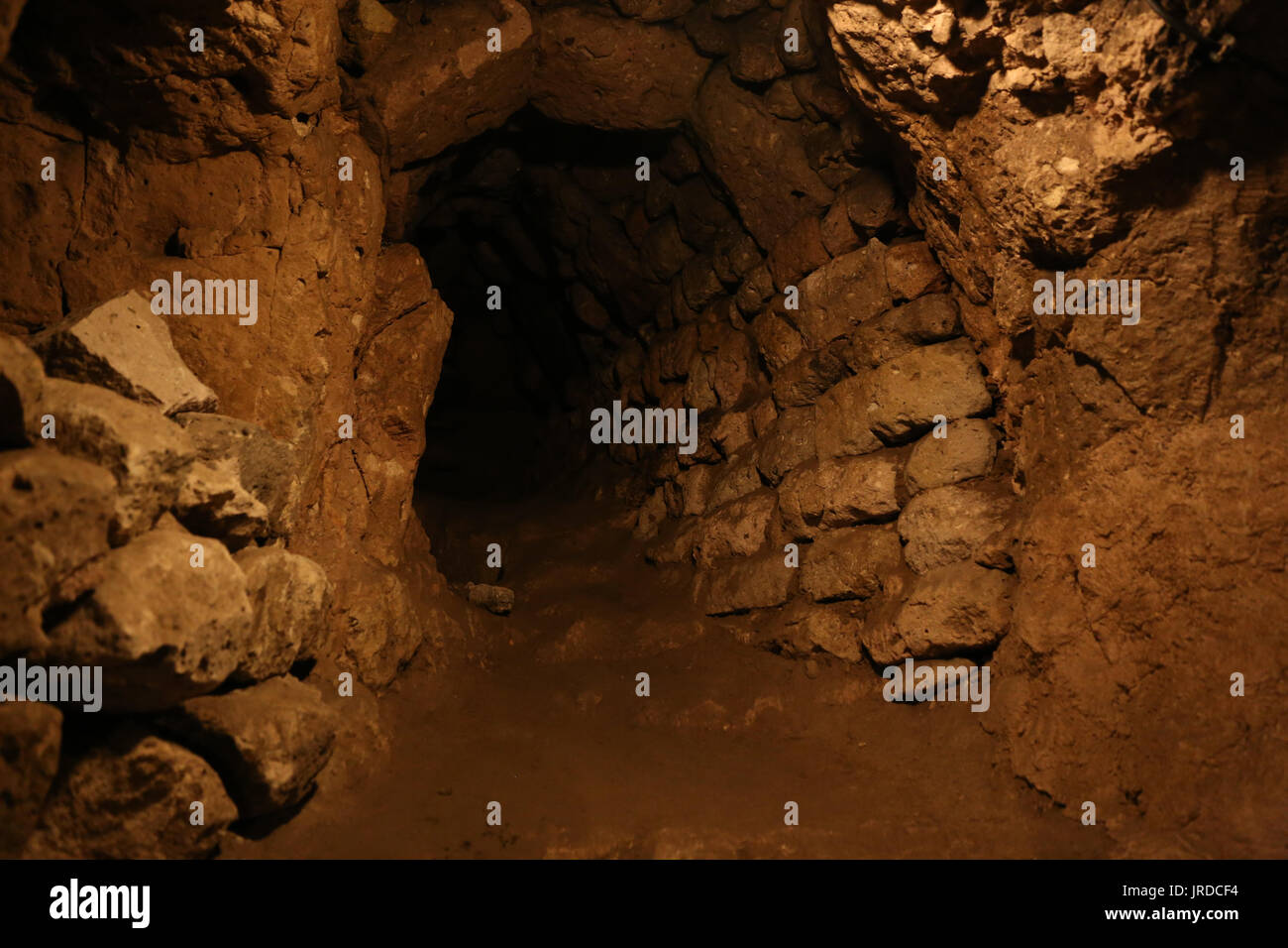 Ovaoren Città sotterranea in Cappadocia, Nevsehir, Turchia Foto Stock