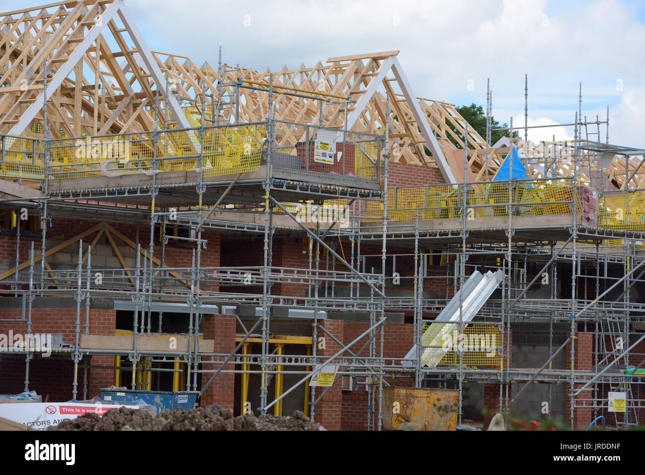 Nuova costruzione di proprietà in fase di costruzione Foto Stock