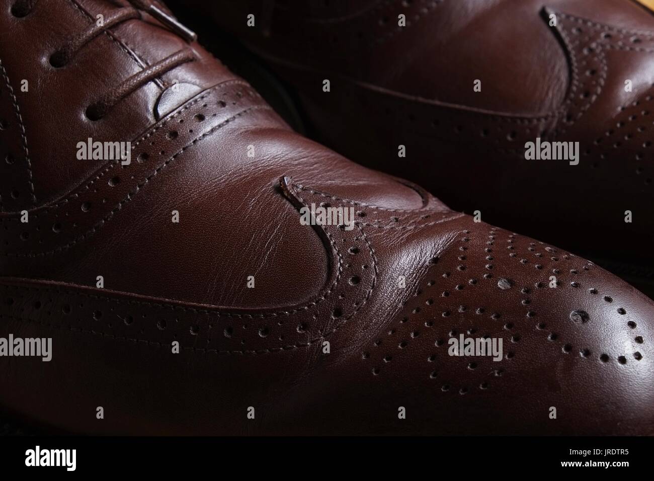 Brown uomini classic scarpe di medicazione Foto Stock