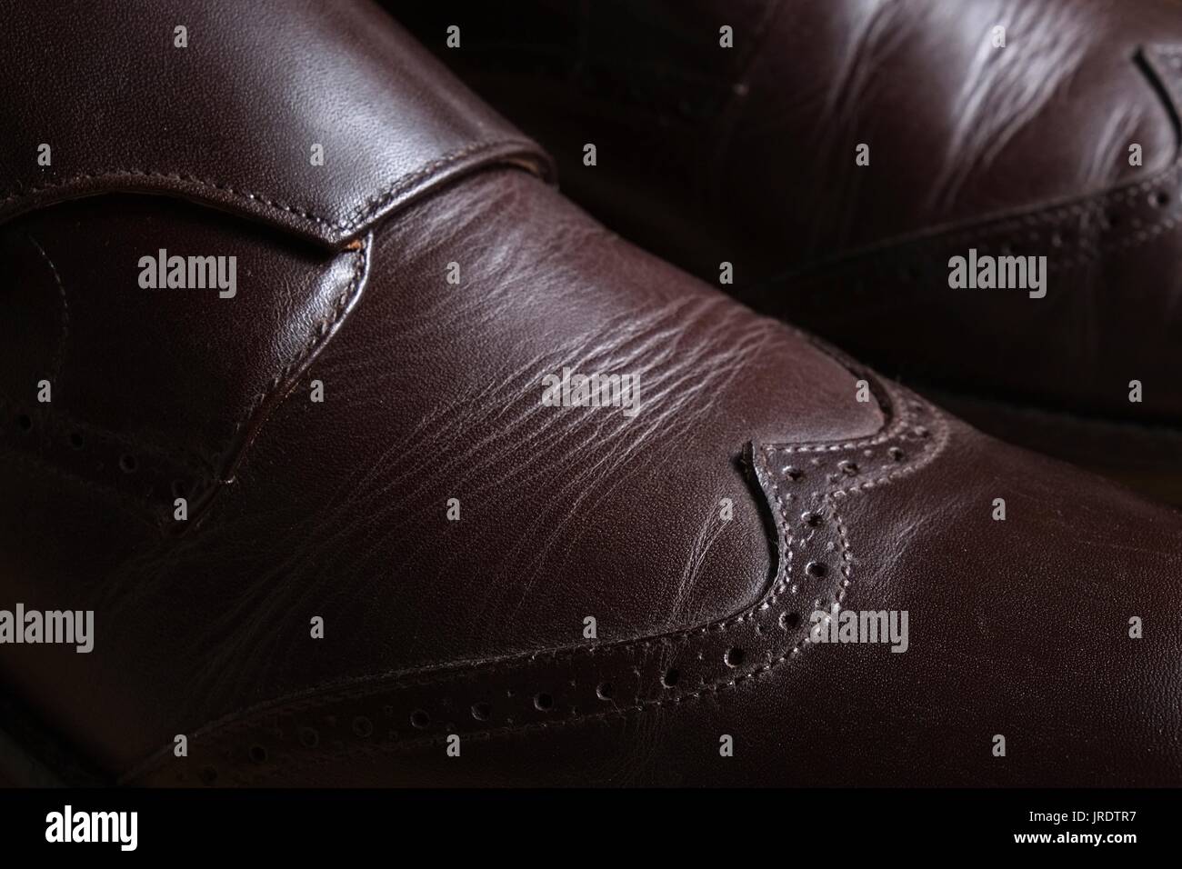 Brown uomini classic scarpe di medicazione Foto Stock
