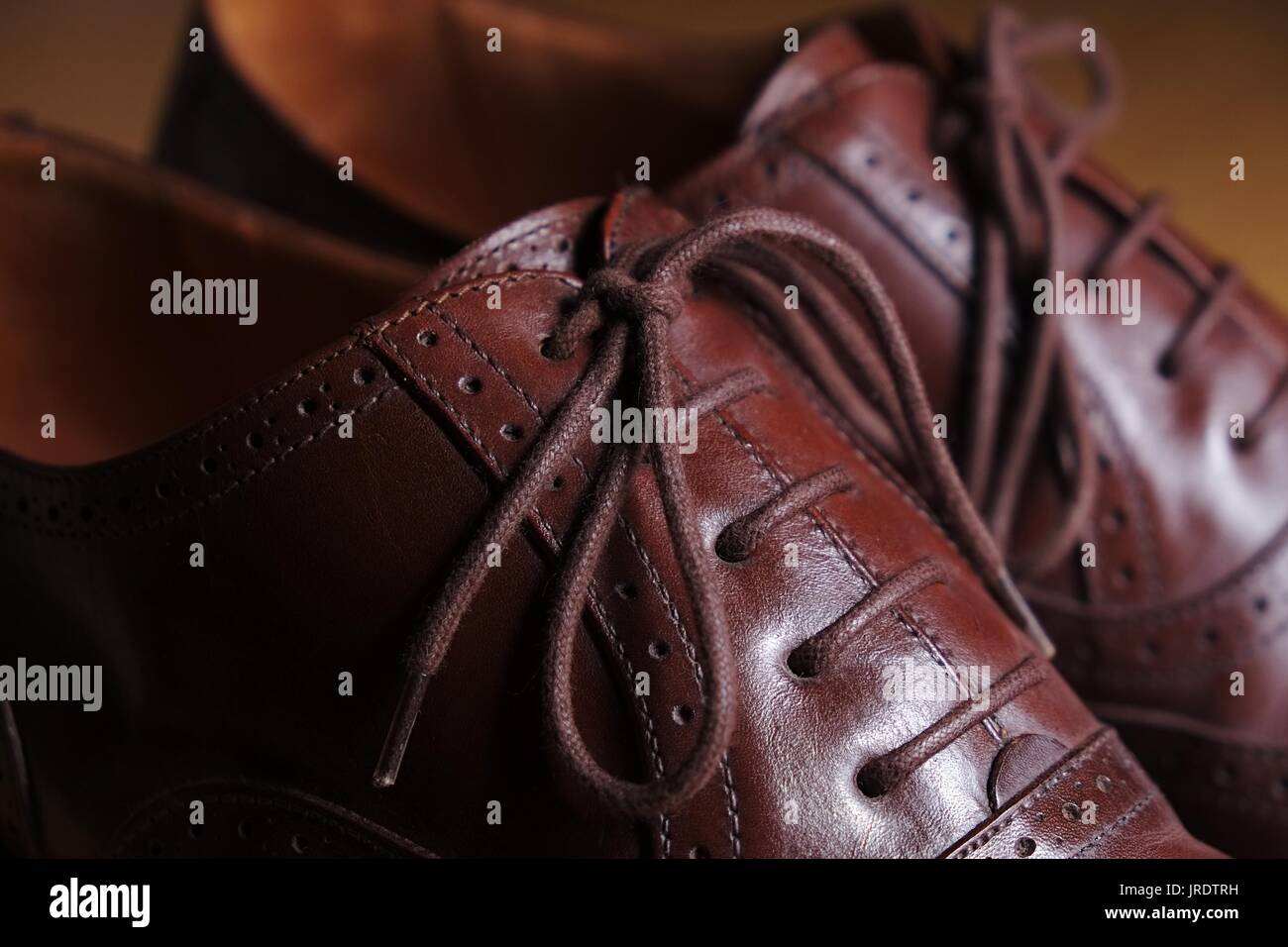 Brown uomini classic scarpe di medicazione Foto Stock