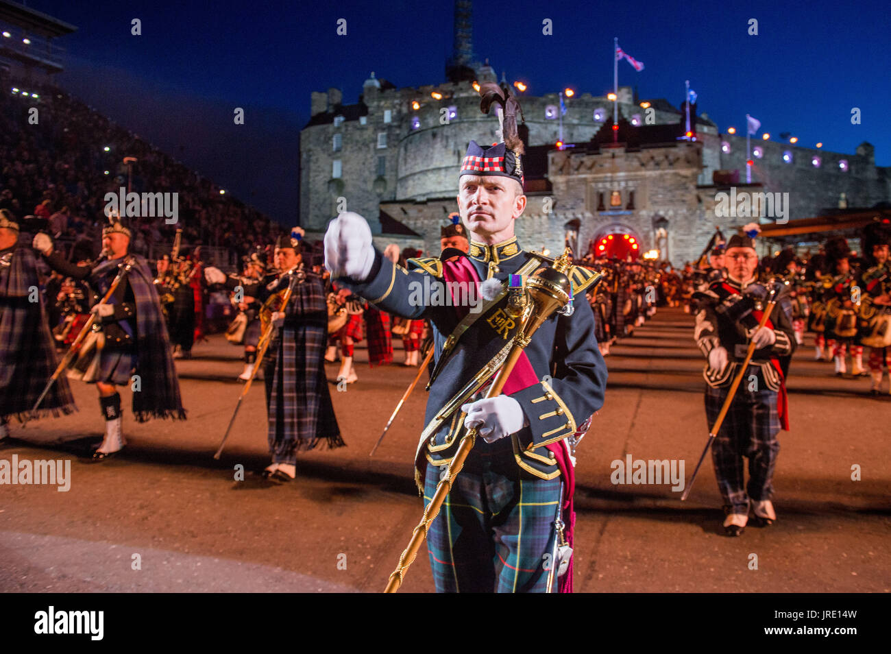 Il 2017 Royal Military Tattoo, il Castello di Edimburgo Foto Stock