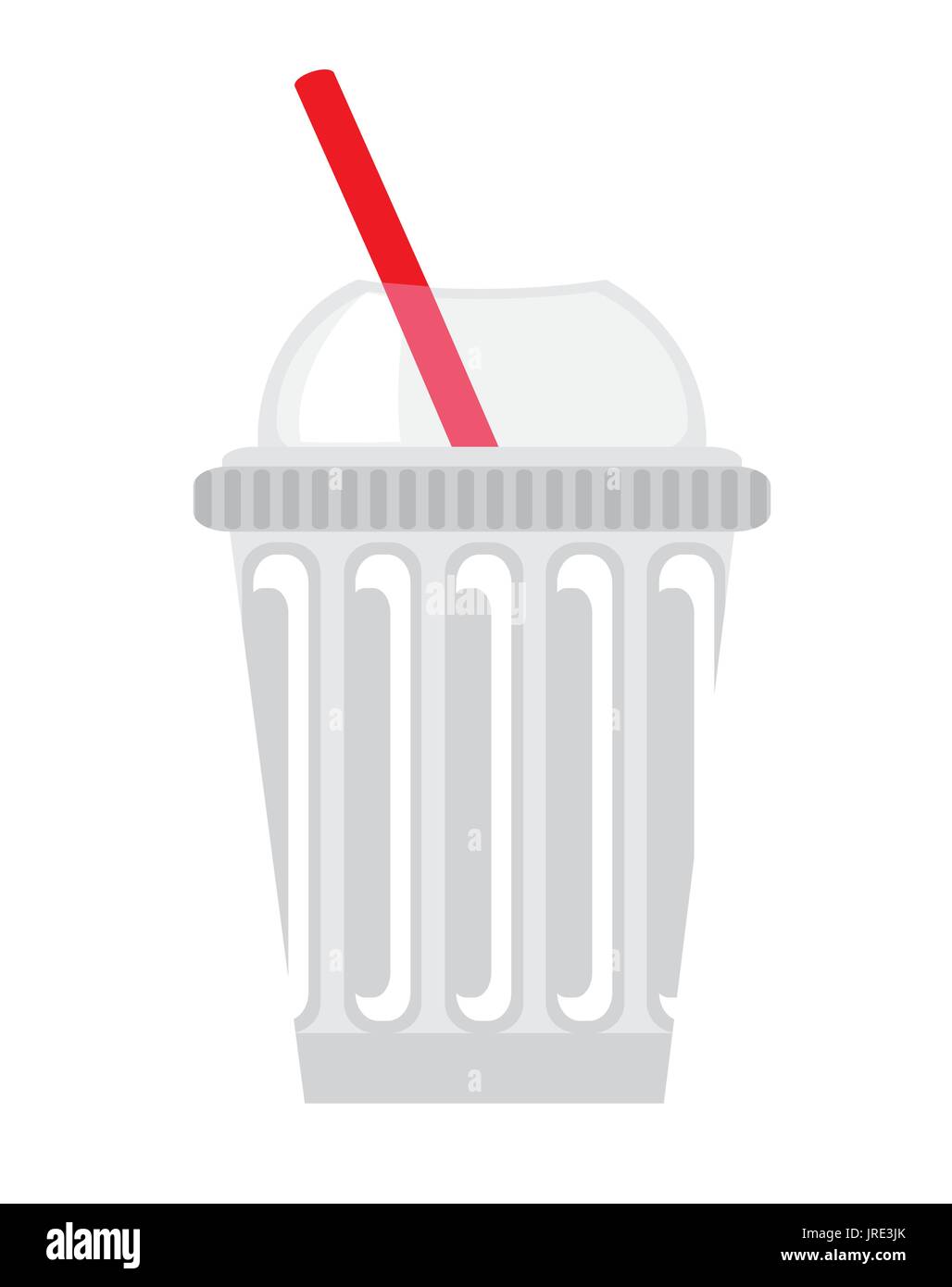 La coppa di plastica con smoothie isolato Illustrazione Vettoriale