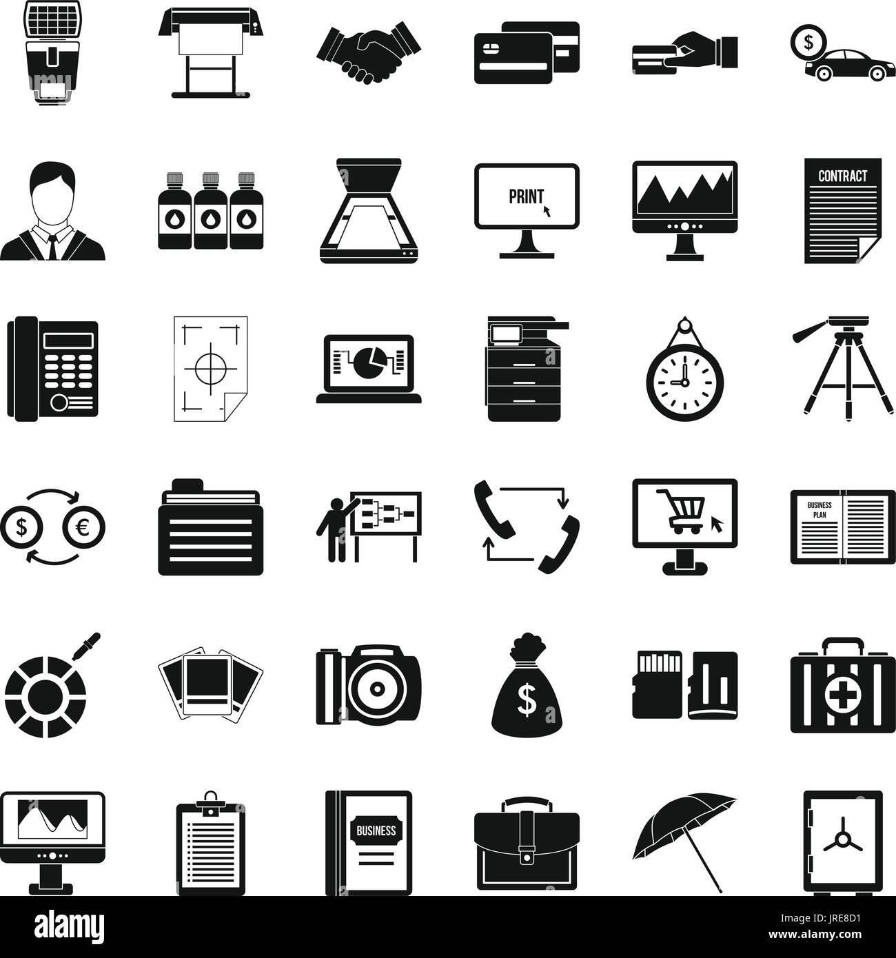 Dipartimento di set di icone, stile semplice Illustrazione Vettoriale
