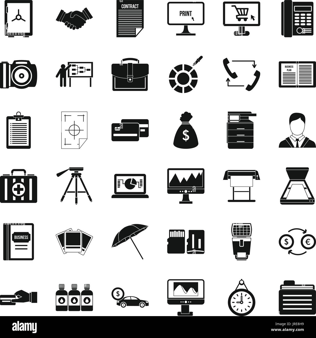 Apparecchiatura reparto set di icone, stile semplice Illustrazione Vettoriale