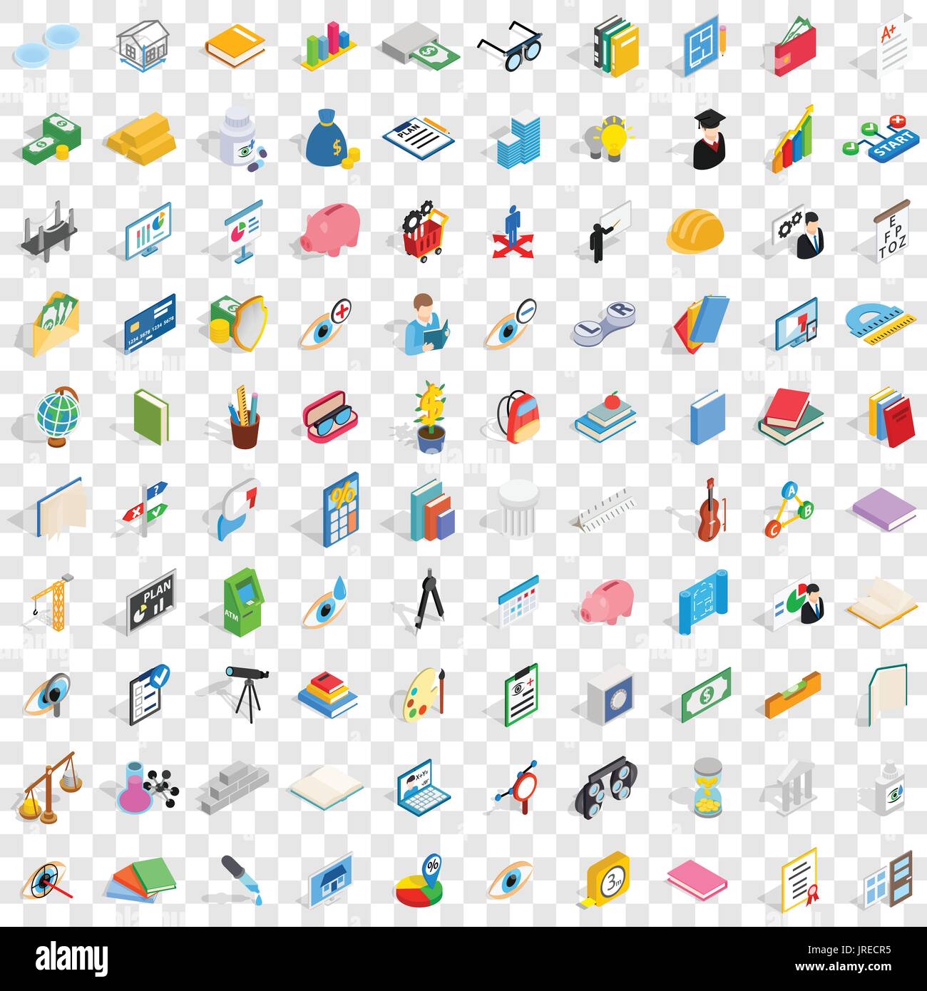 100 Sviluppo personale set di icone Illustrazione Vettoriale