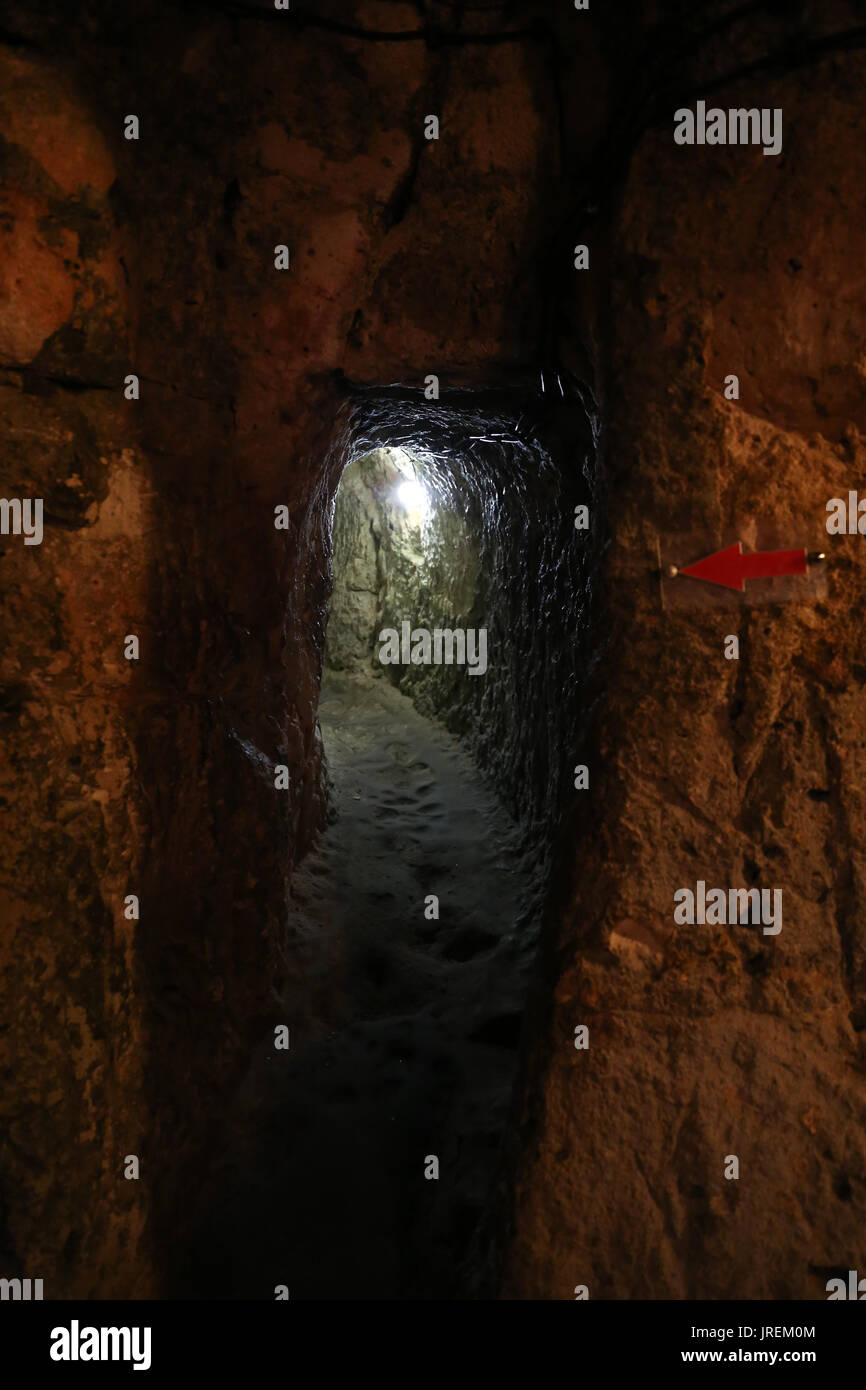 Ovaoren Città sotterranea in Cappadocia, Nevsehir, Turchia Foto Stock