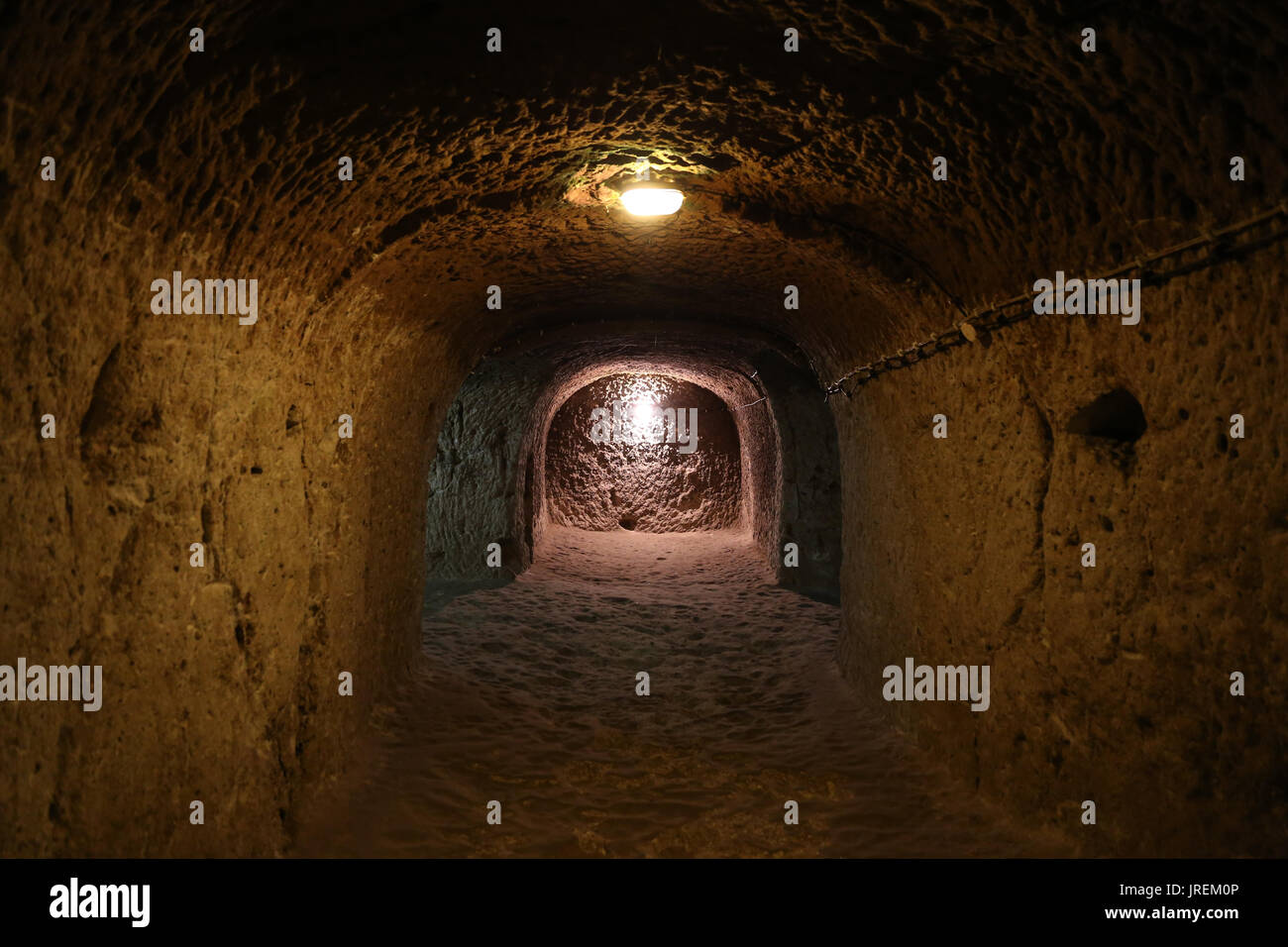 Ovaoren Città sotterranea in Cappadocia, Nevsehir, Turchia Foto Stock