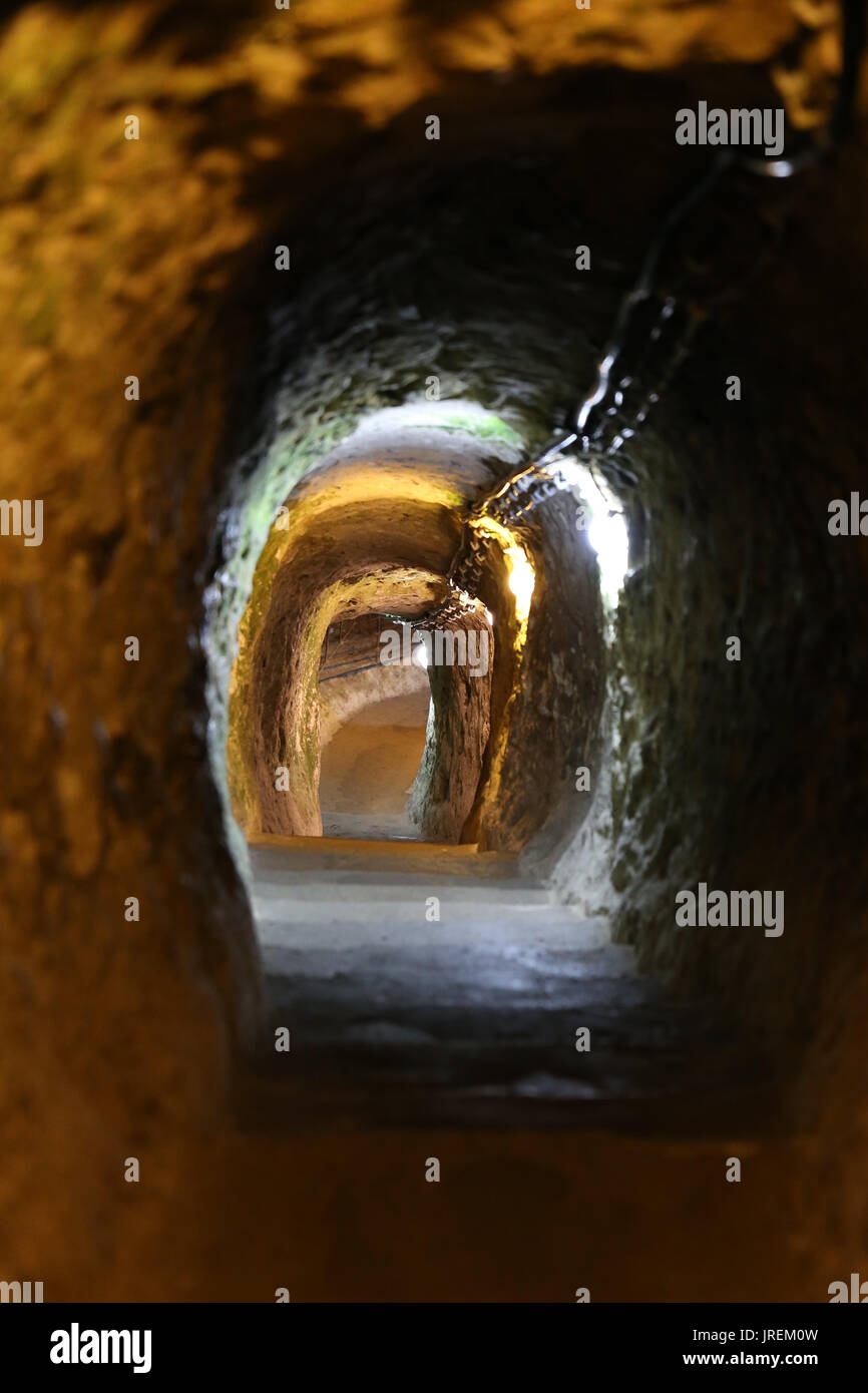 Ovaoren Città sotterranea in Cappadocia, Nevsehir, Turchia Foto Stock