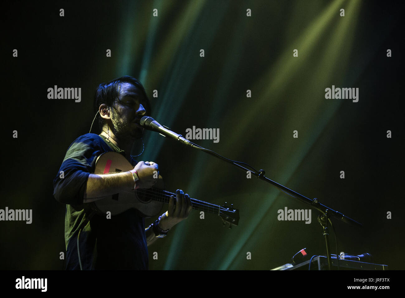 Dhani Harrison esecuzione presso il panorama della città di New York Foto Stock