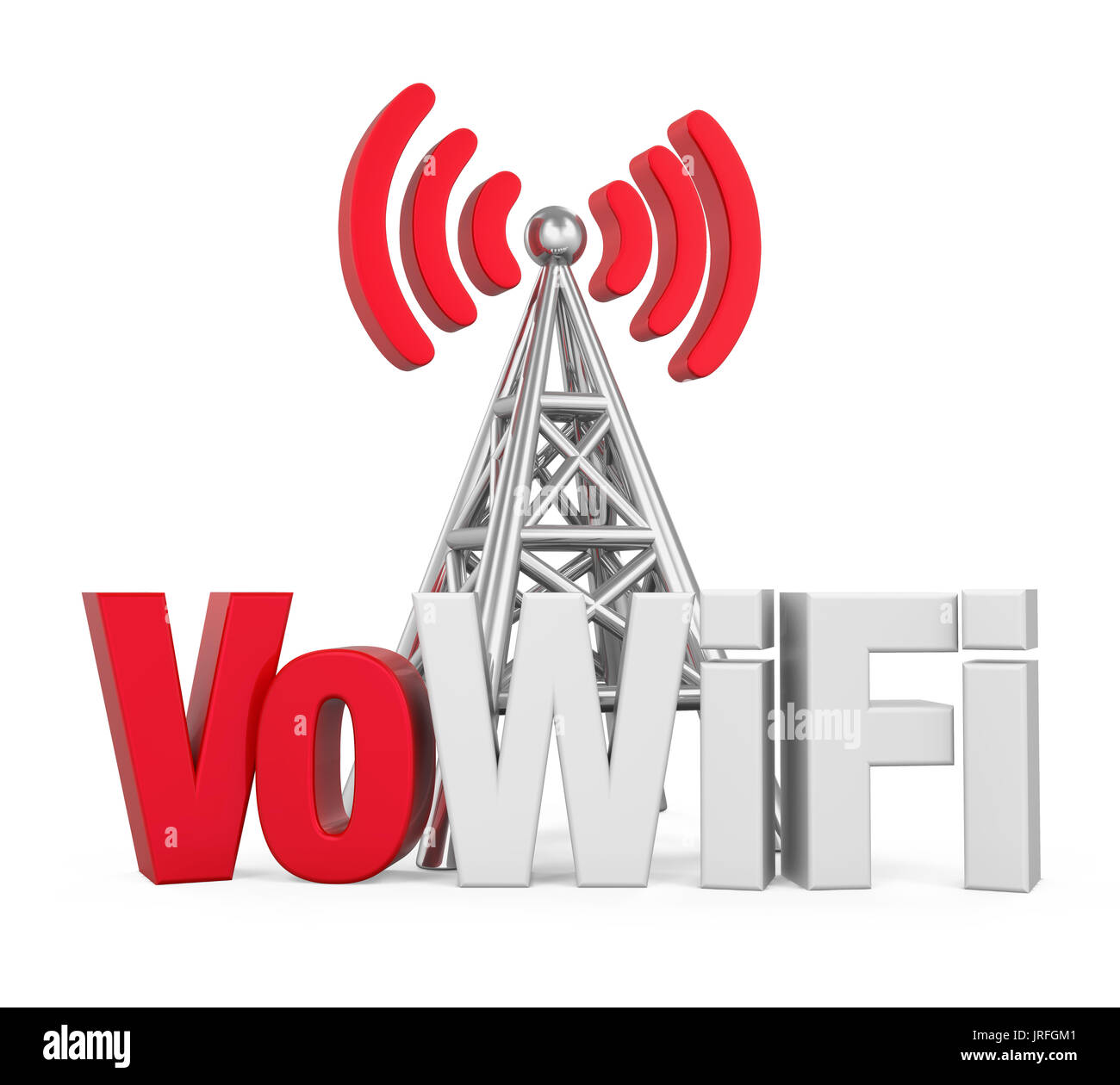 Voice over WiFi a firmare con antenna in metallo isolato Foto Stock