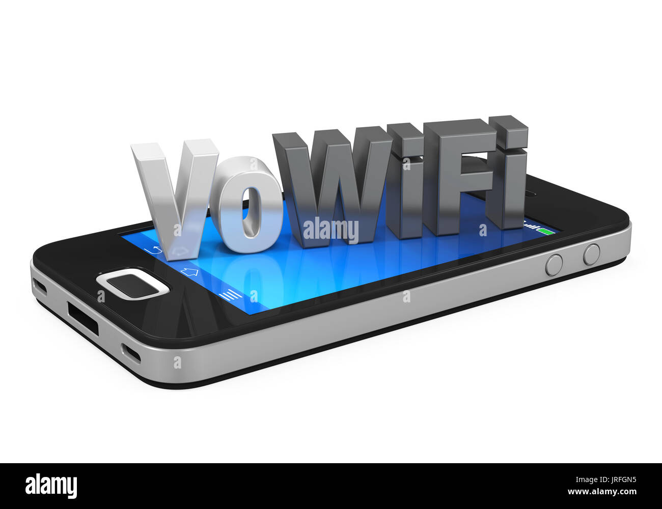 Voice over WiFi a segno su telefono cellulare isolato Foto Stock