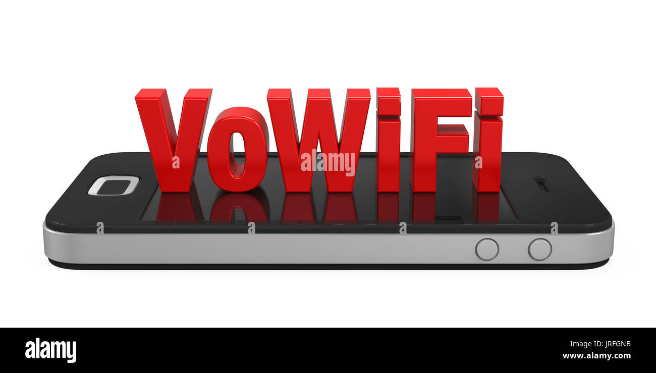 Voice over WiFi a segno su telefono cellulare isolato Foto Stock