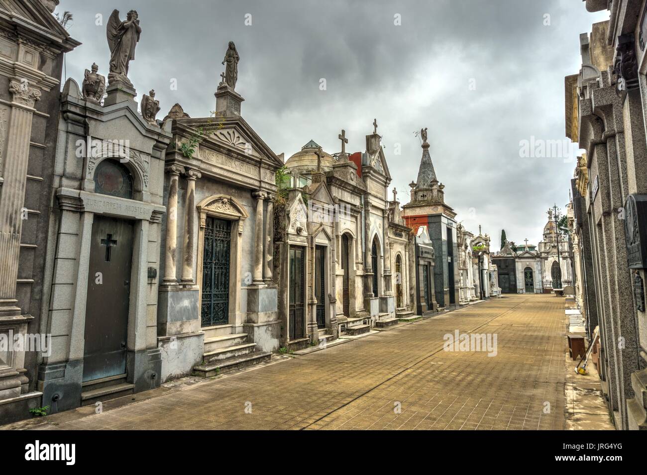 La Recoleta cimitero (Spagnolo: Cementerio de la Recoleta), un cimitero situato nel quartiere di Recoleta di Buenos Aires, Argentina. Foto Stock