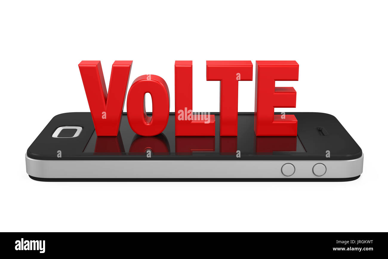 Voice over LTE segno sul telefono cellulare isolato Foto Stock