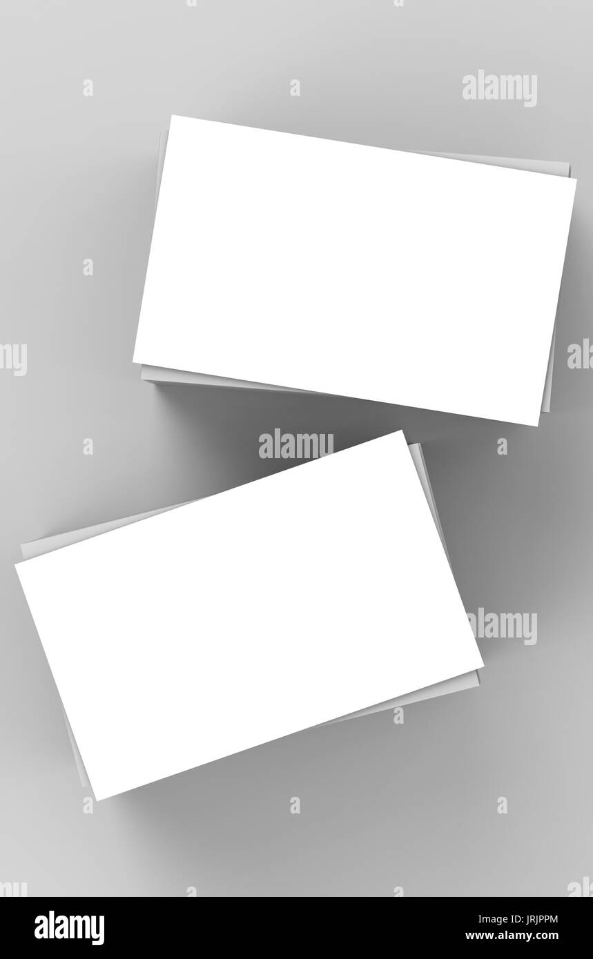 Pila di vuoto bianco biglietti da visita o schede con nome Foto Stock