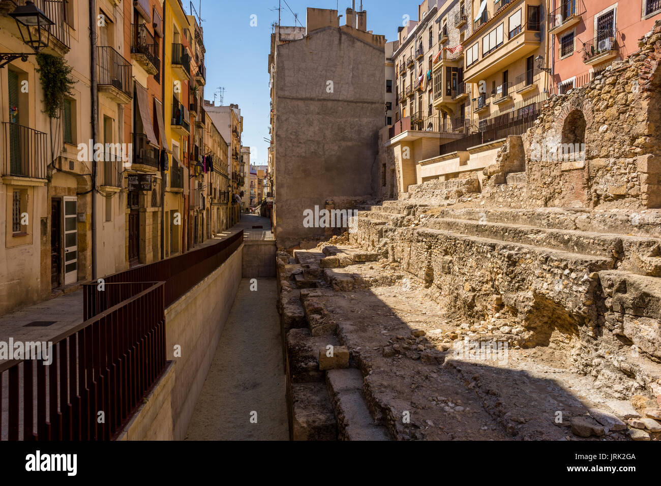 Rovine romane nel centro storico di Tarragona. Foto Stock