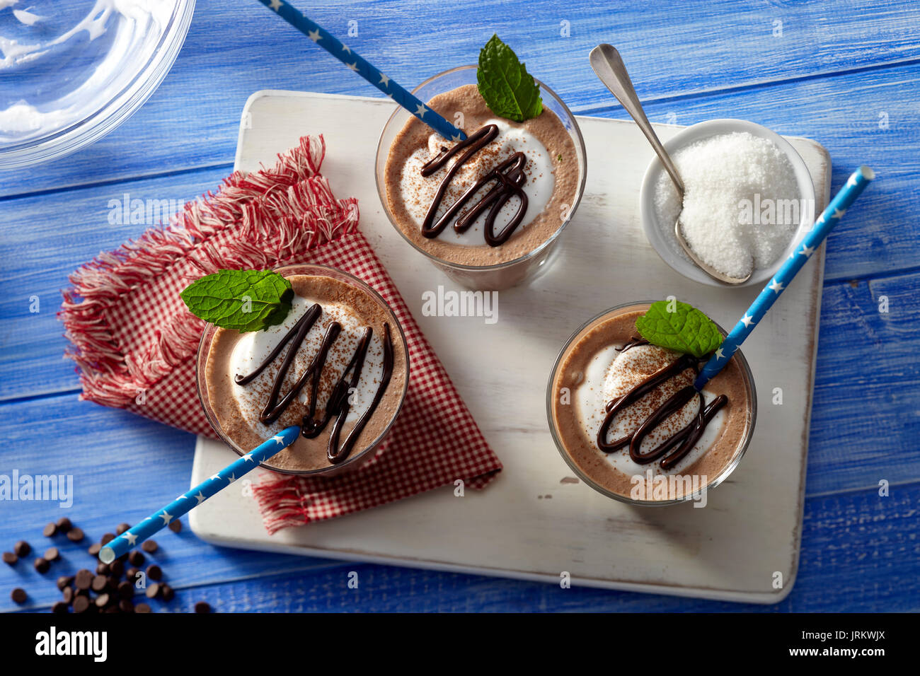 Menta cioccolato caffè frappé Foto Stock