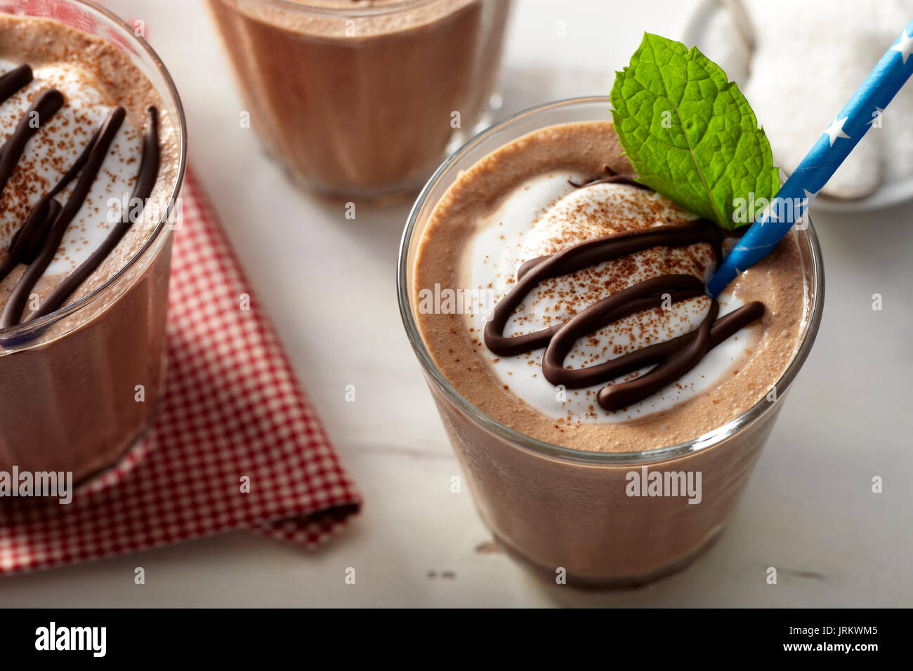 Menta cioccolato caffè frappé Foto Stock