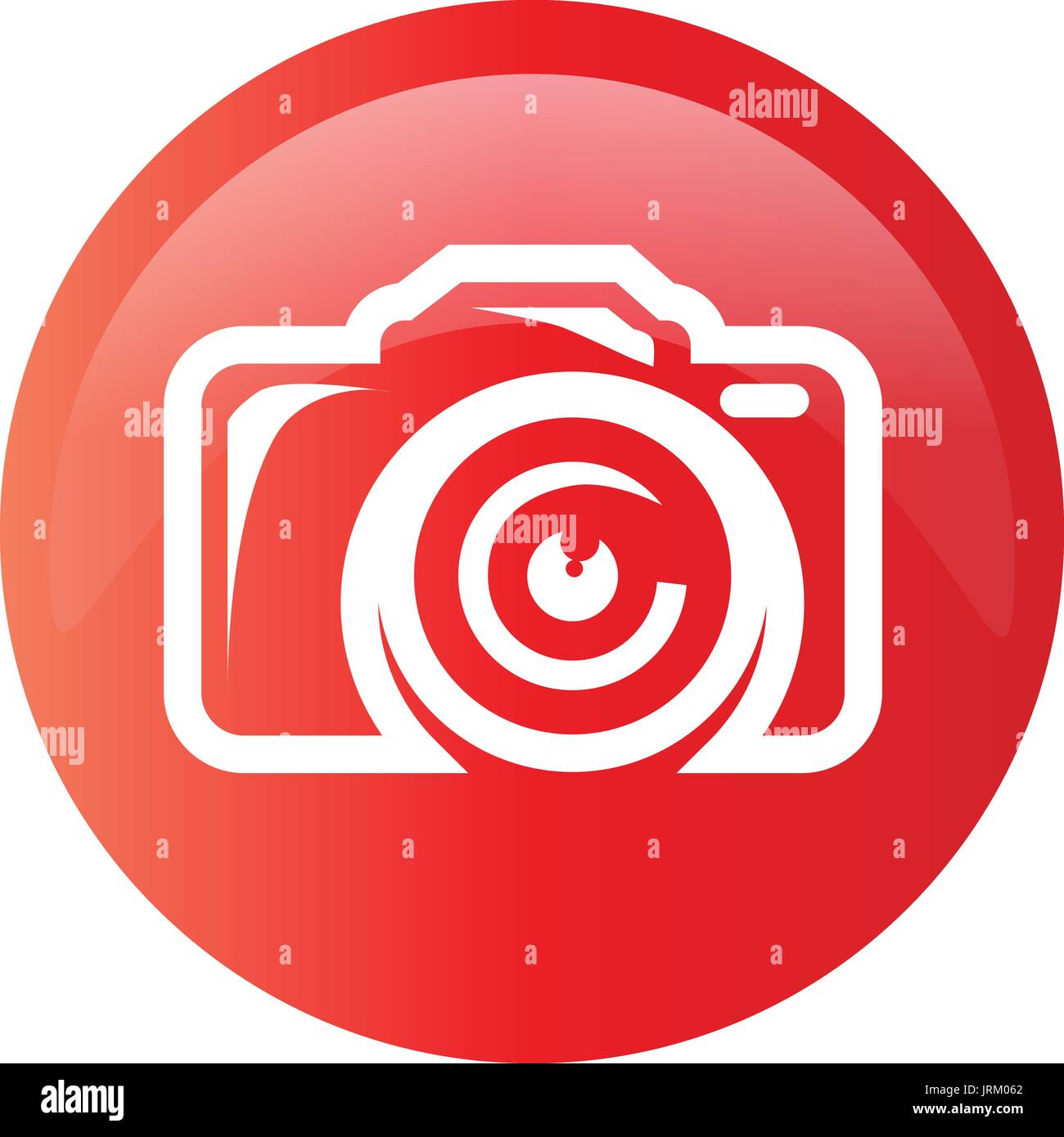 Bold icona cemera entro un cerchio, icona design, isolati su sfondo bianco. Illustrazione Vettoriale