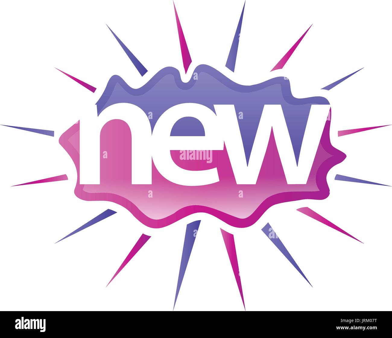 Giocoso nuova parola con brilla, illustrazione design, isolati su sfondo bianco Illustrazione Vettoriale