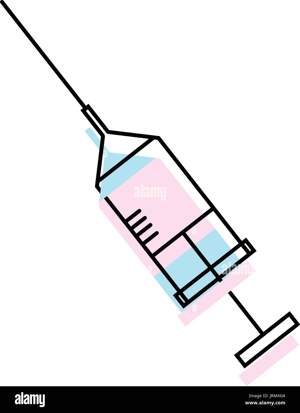 Siringa con medicine per il trattamento di laboratorio Illustrazione Vettoriale
