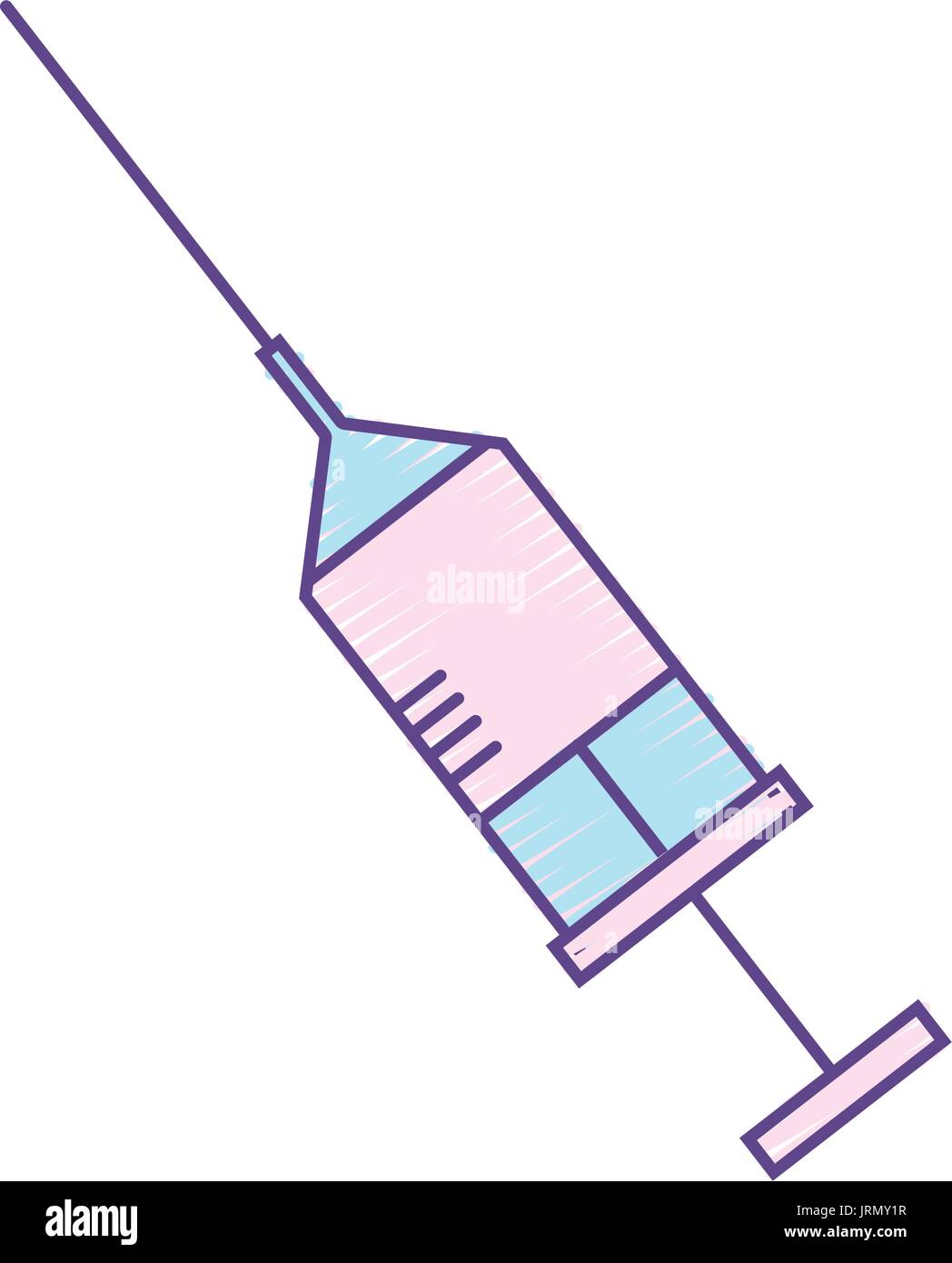 Siringa con medicine per il trattamento di laboratorio Illustrazione Vettoriale