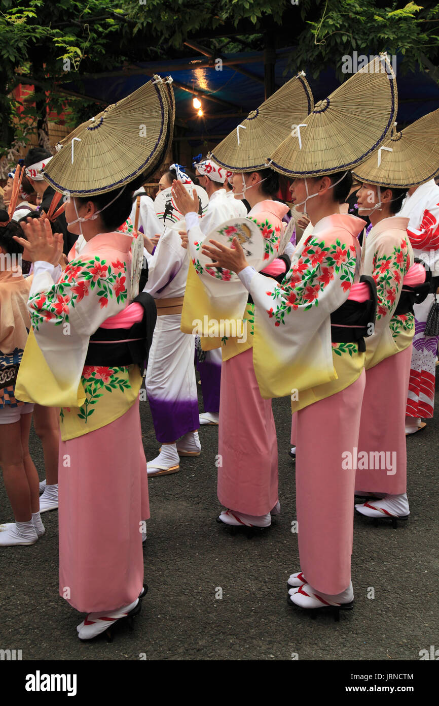 Giappone, Tokyo Kagurazaka Matsuri, festival, persone Awa ballerini di odori, Foto Stock