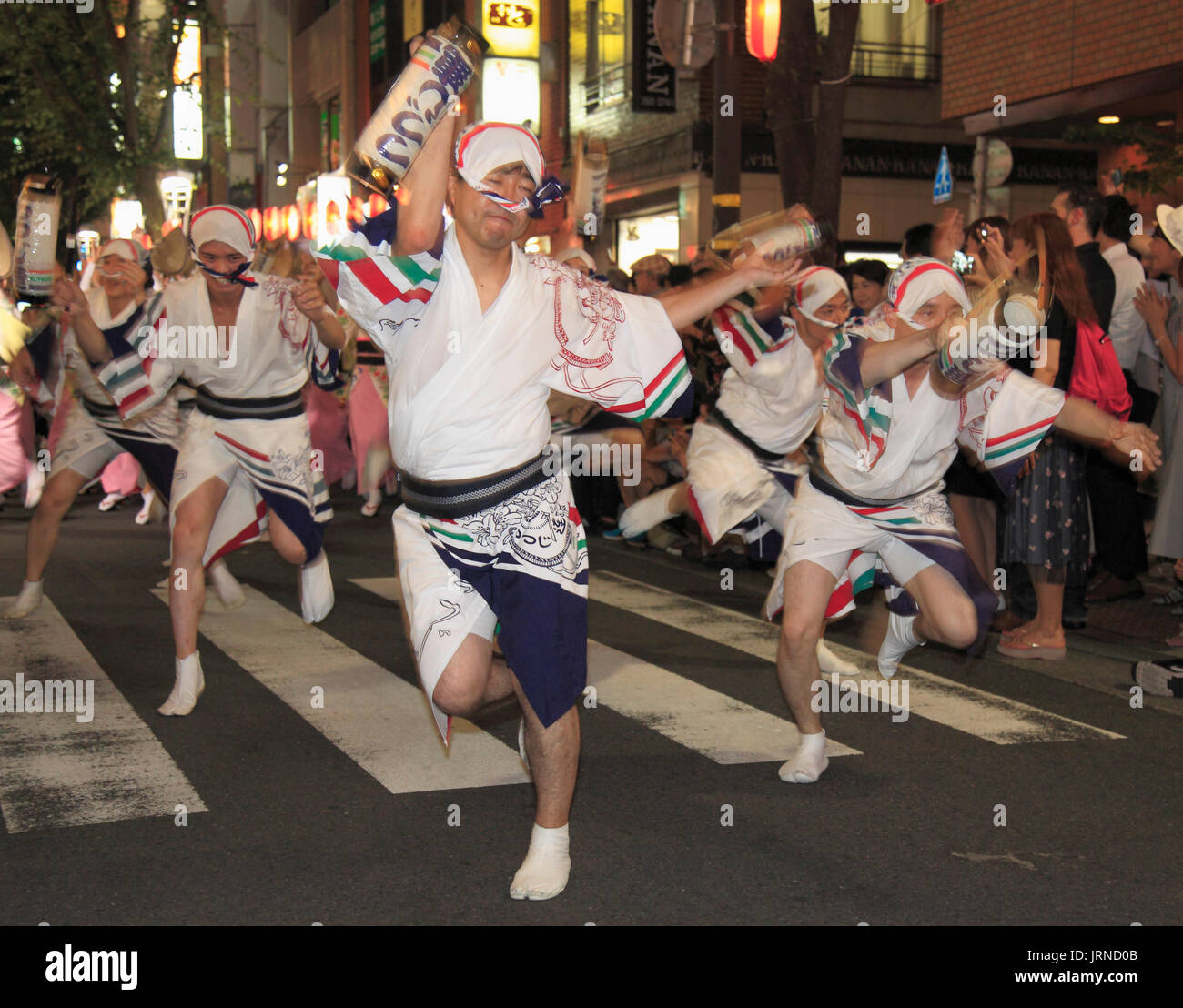 Giappone, Tokyo Kagurazaka Matsuri, festival, persone Awa Odori, ballerini, Foto Stock