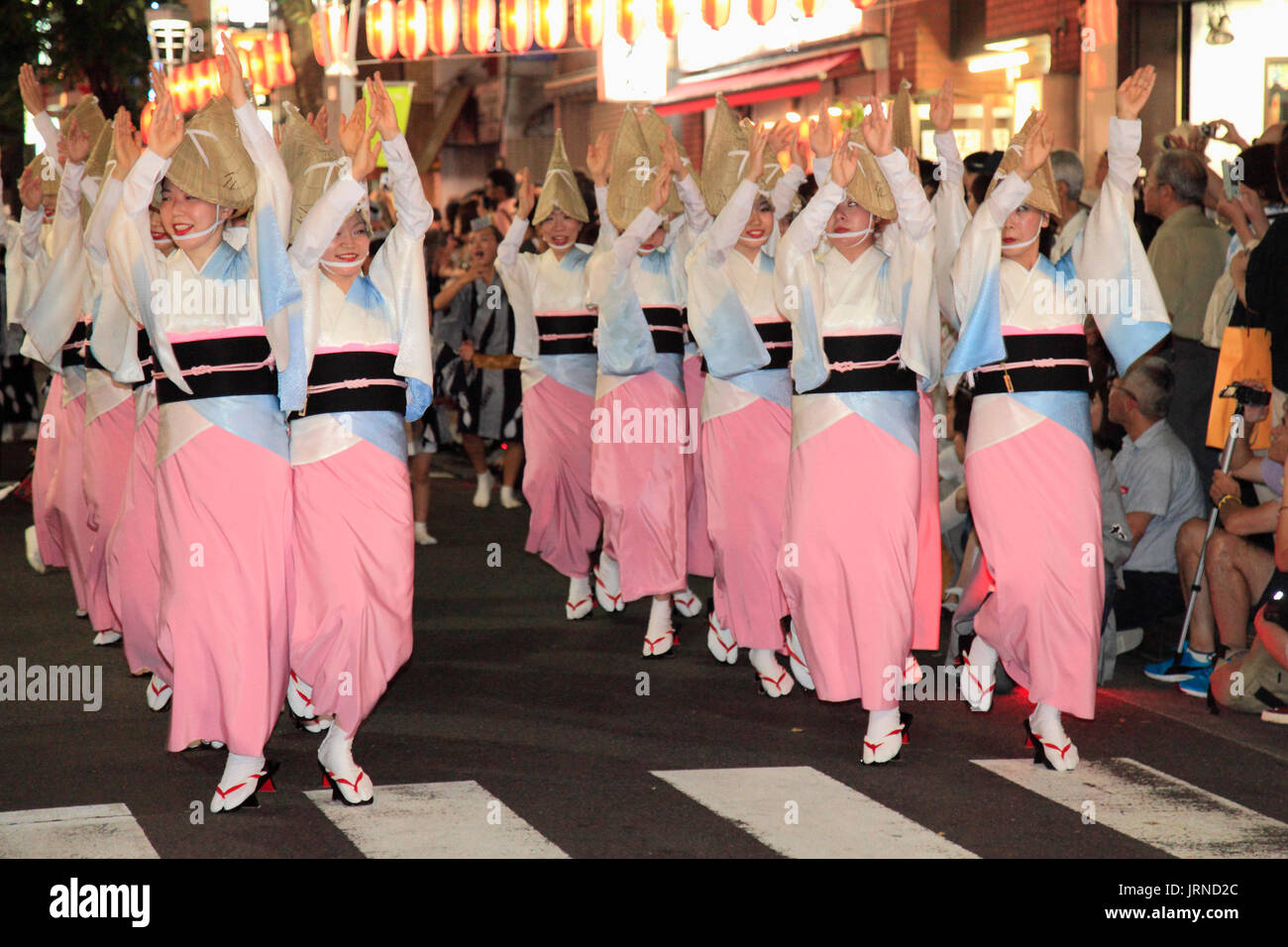 Giappone, Tokyo Kagurazaka Matsuri, festival, Awa Odori, ballerini, persone Foto Stock