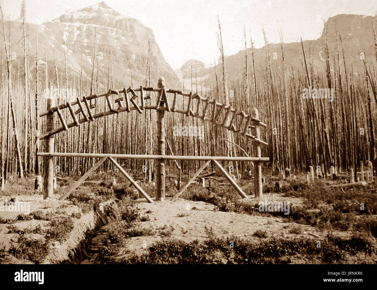 Il grande divario confine tra Alberta e British Columbia, agli inizi del novecento Foto Stock