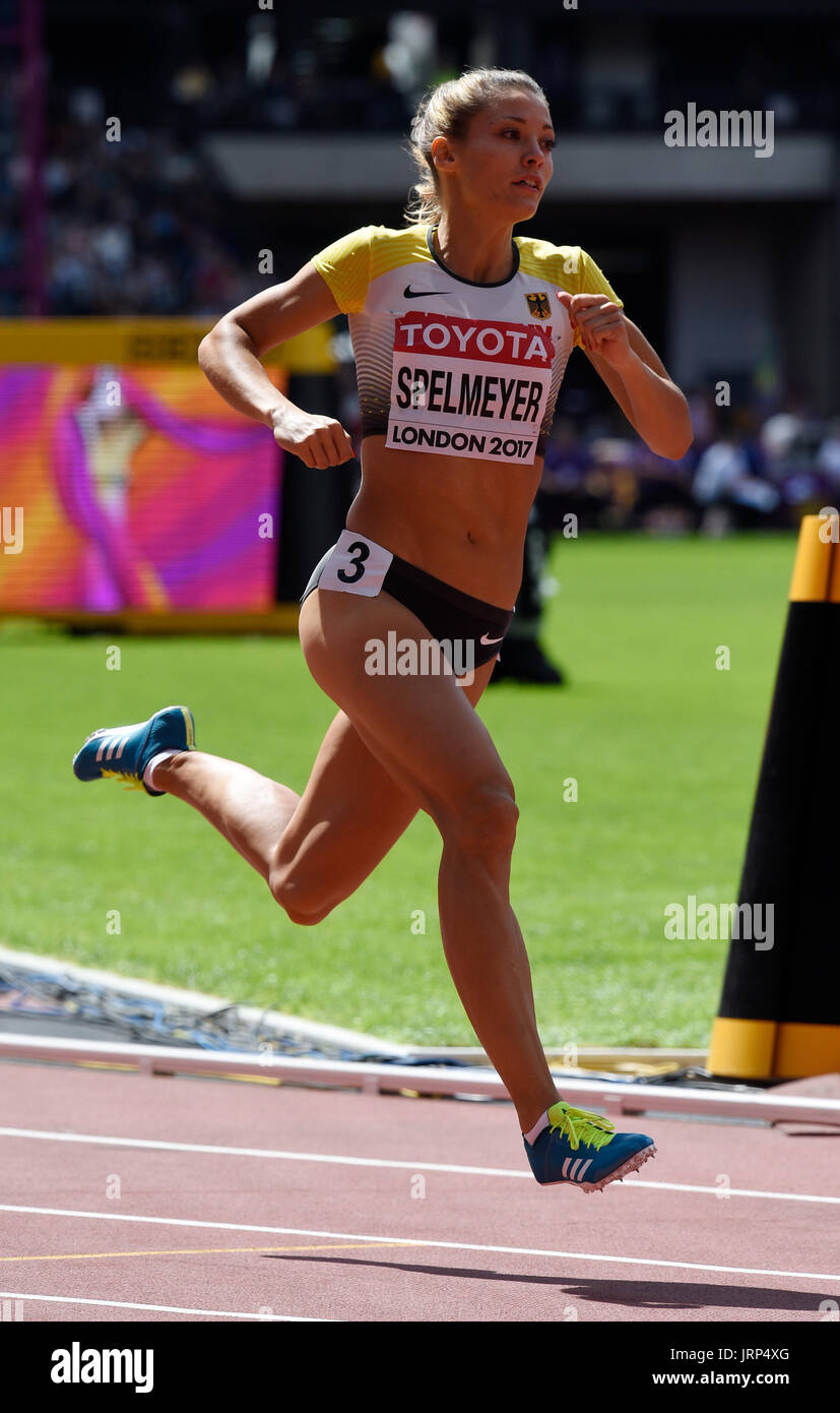 Londra, Regno Unito. Il 6 agosto, 2017. Ruth Sophia Spelmeyer della Germania in azione durante le qualifiche per hte donna 400 m presso la IAAF Campionati del Mondo di atletica leggera presso lo Stadio Olimpico di Londra, UK, 6 agosto 2017. Foto: Rainer Jensen/dpa/Alamy Live News Foto Stock