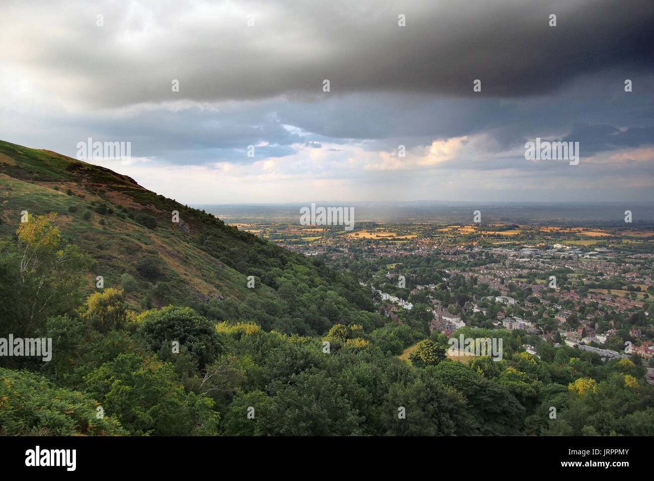 Malvern Hills in Great Malvern in Worcestershire, Herefordshire, England Regno Unito Regno Unito Gran Bretagna Foto Stock