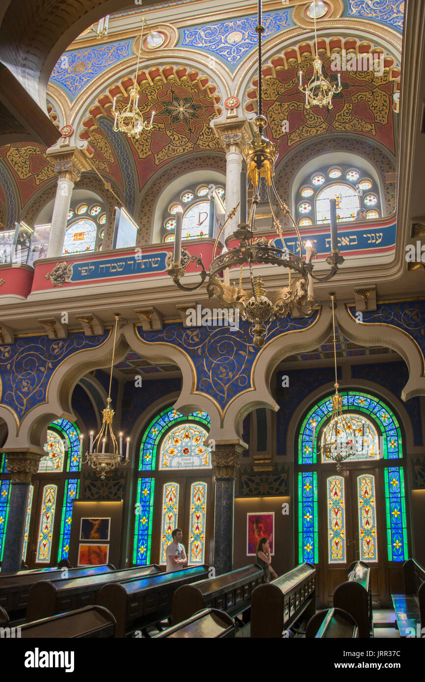 Interno della Gerusalemme o Giubileo sinagoga, Praga, Repubblica Ceca Foto Stock