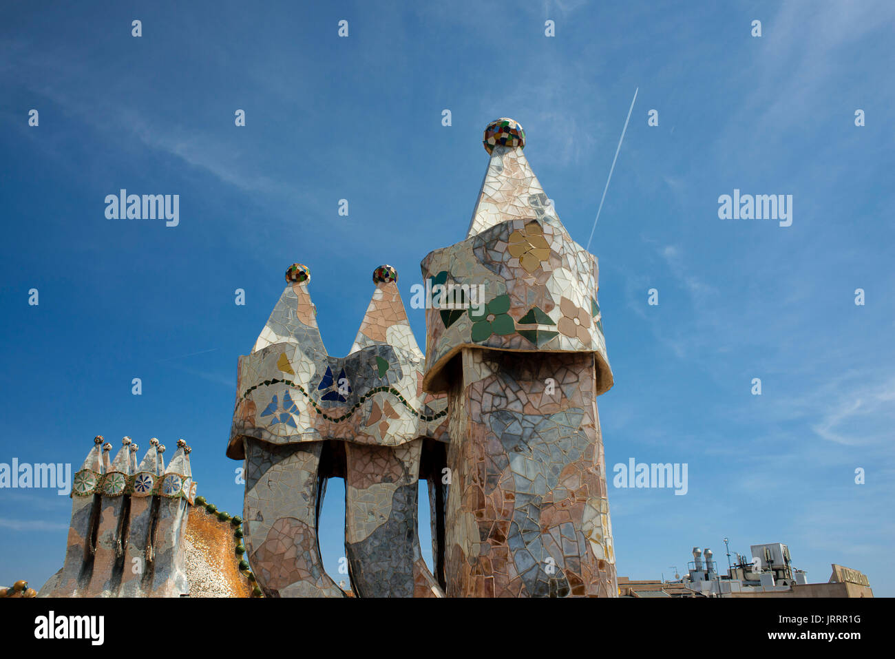 Antoni Gaudi Casa Batllo, sito patrimonio mondiale dell'unesco, Barcellona, in Catalogna, Spagna. sant jordi (San Giorgio) è la patrona della Catalogna tutti è f Foto Stock