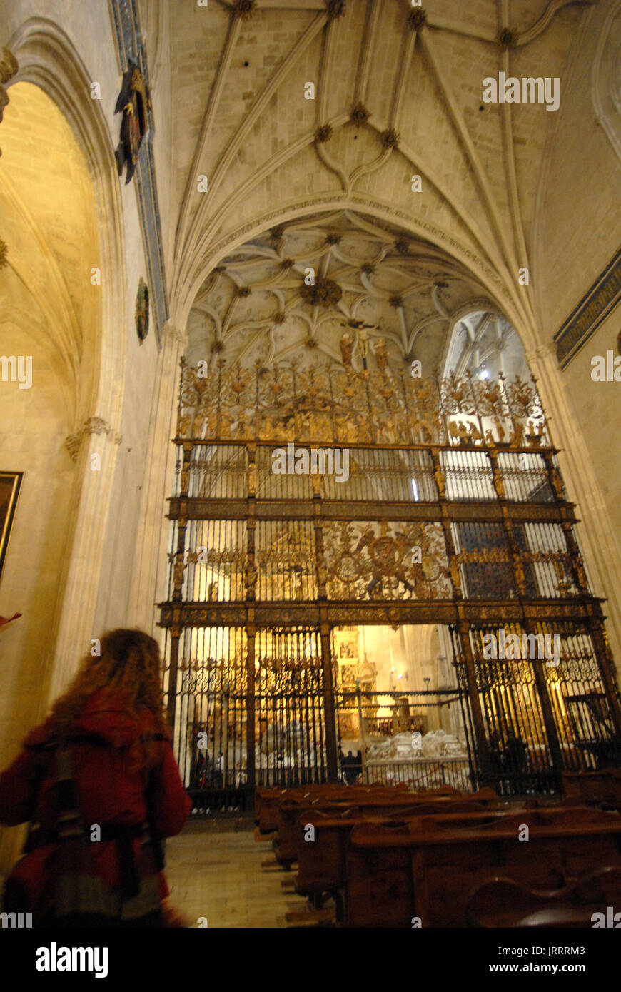 La cappella reale della cattedrale. reja mayor (griglia superiore).XVI secolo. Granada, Andalusia, Spagna Foto Stock