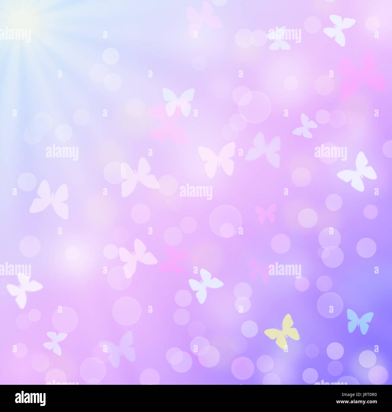 Immagine di sfondo colorato con le farfalle Foto Stock