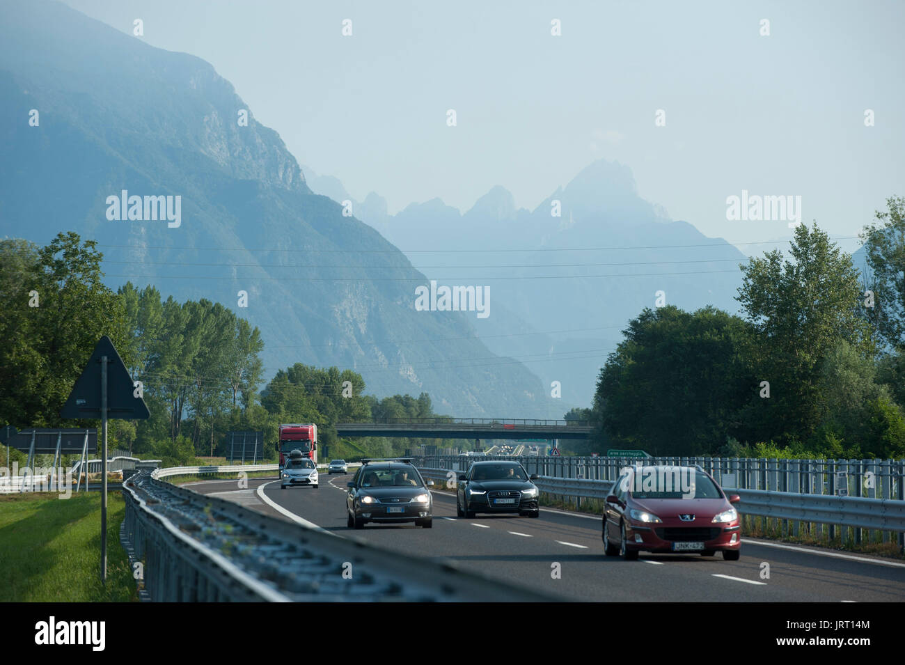 Autostrada AlpeAdria A23 in Buja, Italia. 30 luglio 2016 © Wojciech