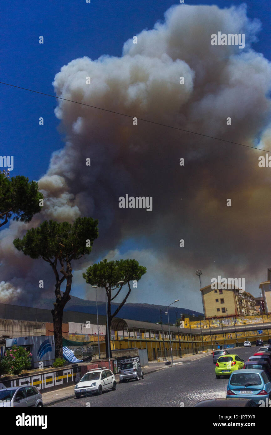 Forrest fuoco sulla Costiera Amalfitana, Italia Foto Stock