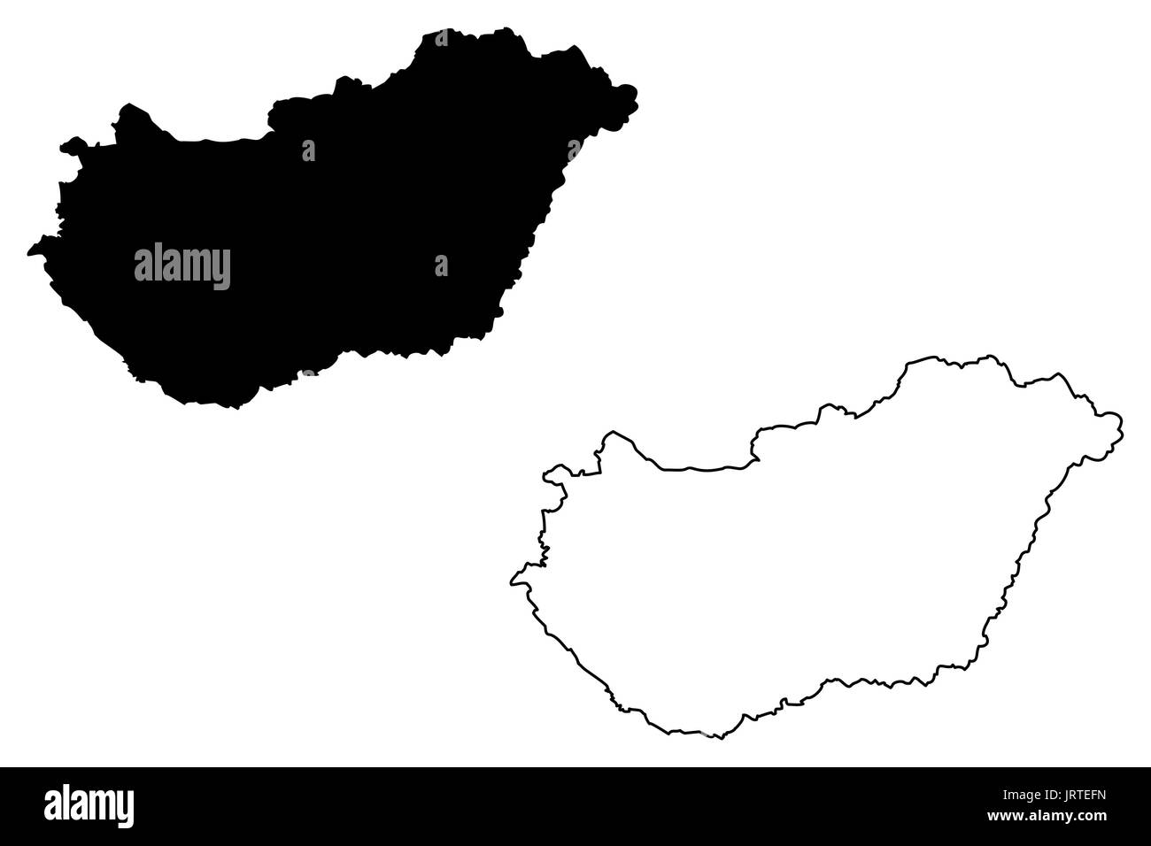 Ungheria mappa illustrazione vettoriale, scribble schizzo Ungheria Illustrazione Vettoriale