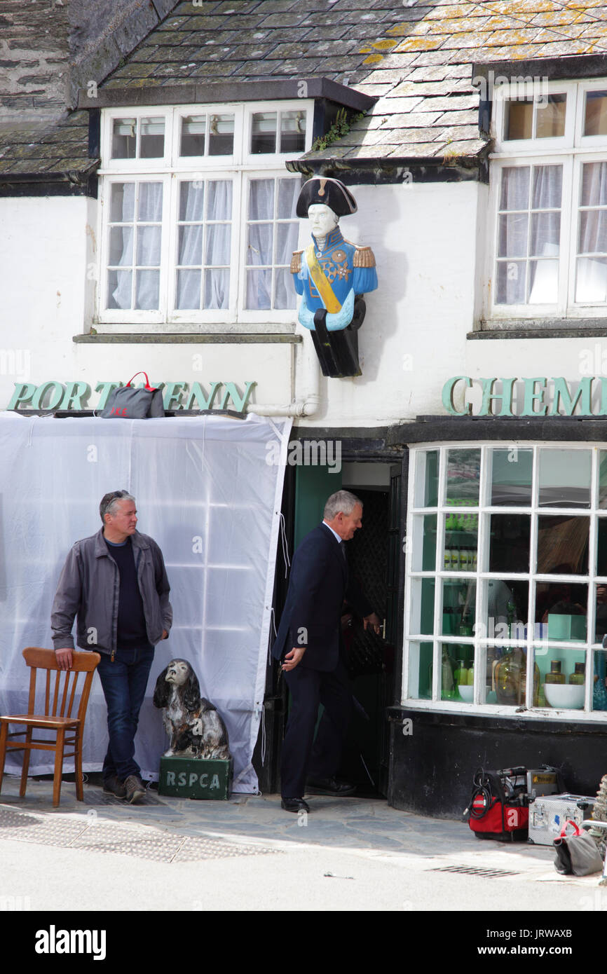 Martin Clunes sulla posizione di ripresa Doc Martin Foto Stock