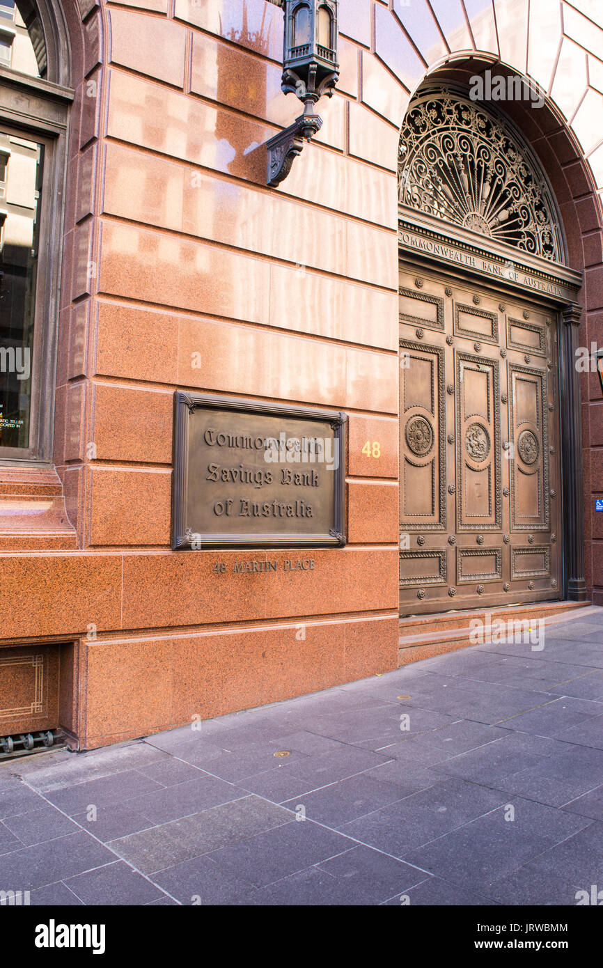 Risparmio del Commonwealth Bank of Australia edificio Martin Place Sydney Foto Stock