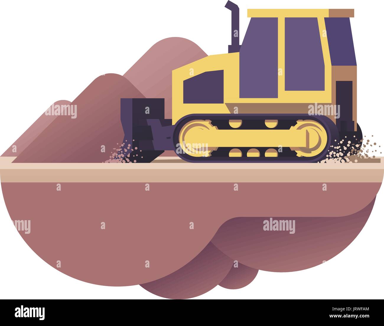 Vettore icona bulldozer Illustrazione Vettoriale